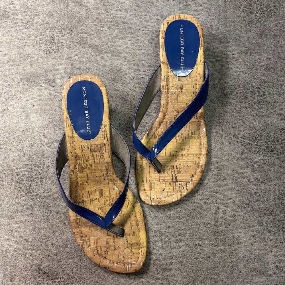 Montego Bay Club Blue Cork Wedge Sandasls